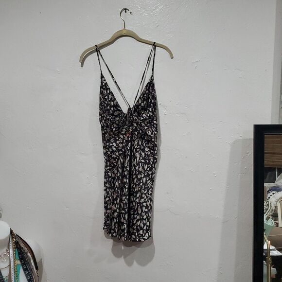 Free People Hang on Halter Printed Slip Dress Size M - Picture 4 of 11